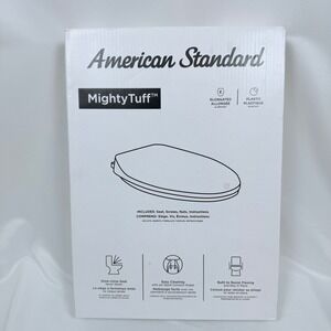American Standard MightyTuff Elongated Slow Close Toilet Seat White Plastic NEW